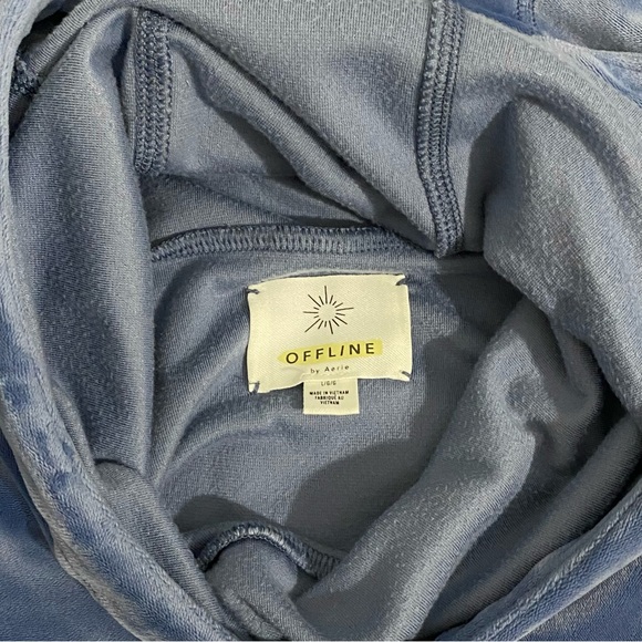 Aerie Offline Velvet Velour Jogger & Hoodie Set Blue Large - Picture 9 of 10